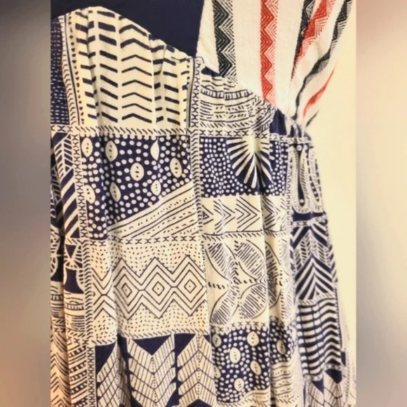 Flying Tomato Red, White, & Blue Pleated Halter Mini Dress (Size‎ Small) - Picture 6 of 11